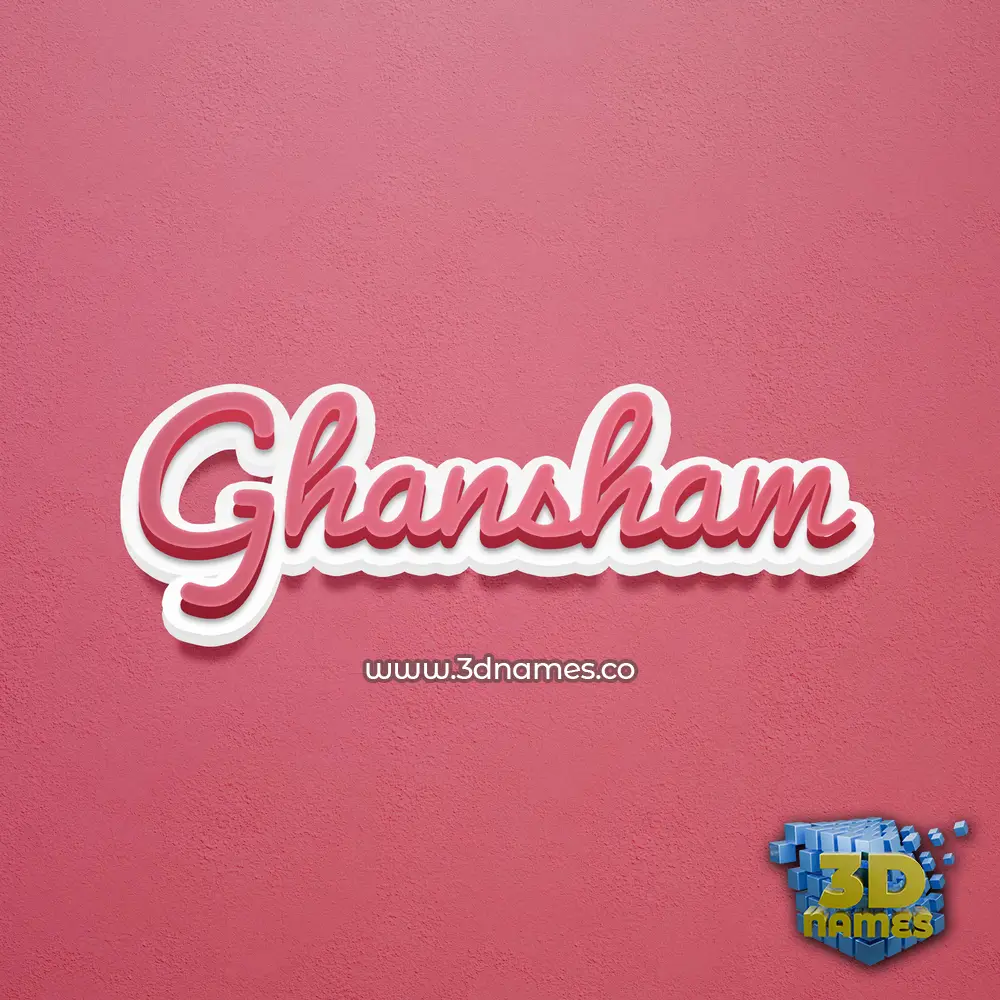 ghansham in Red Scribble style - 3D name wallpaper