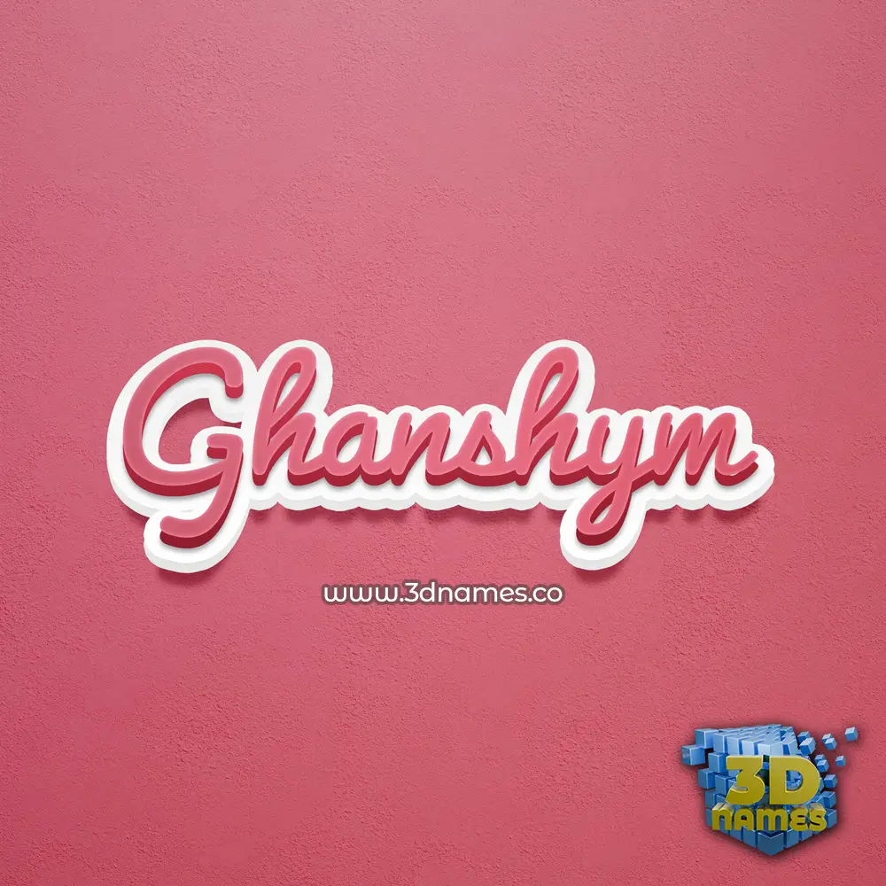 ghanshym in Red Scribble style - 3D name wallpaper