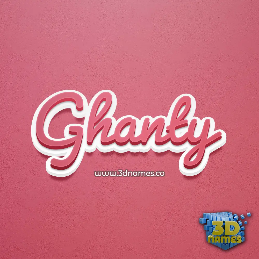ghanty in Red Scribble style - 3D name wallpaper