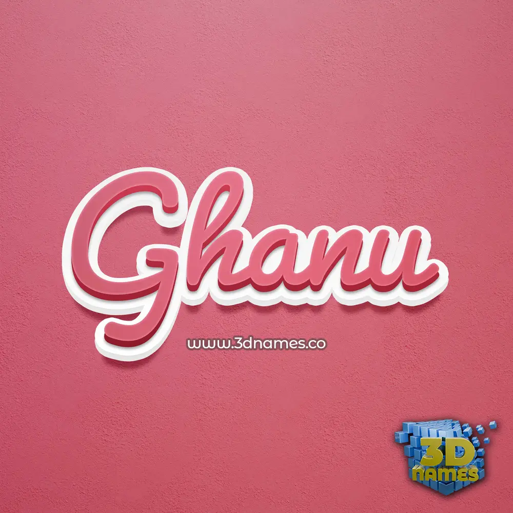 ghanu in Red Scribble style - 3D name wallpaper