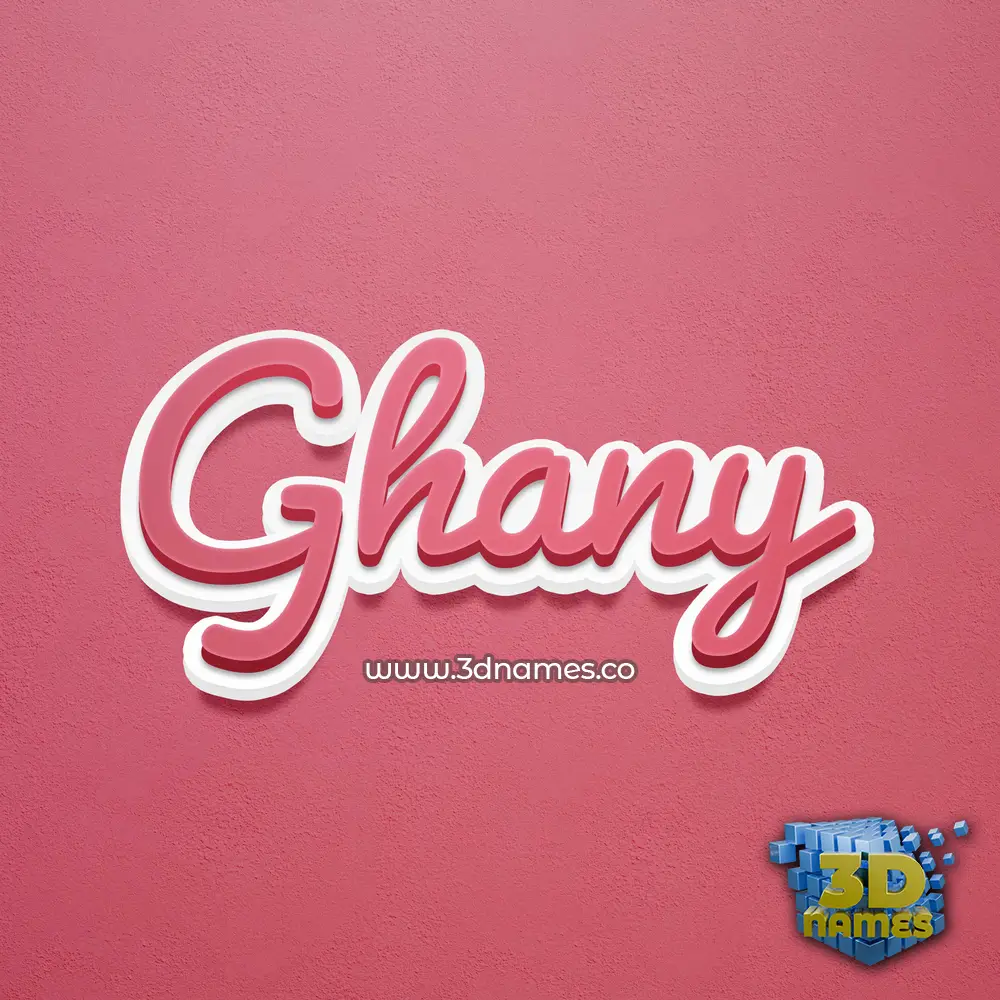 ghany in Red Scribble style - 3D name wallpaper