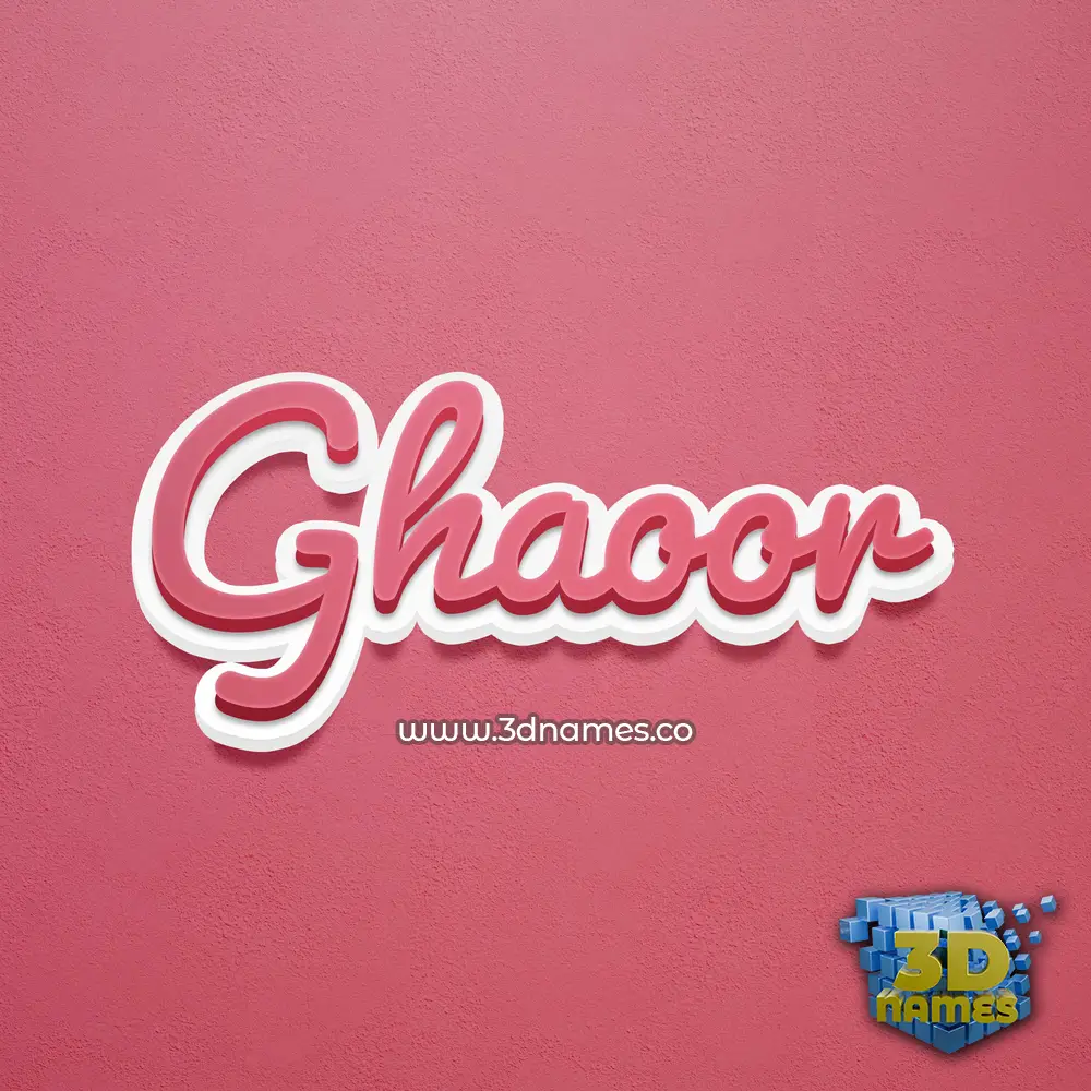 ghaoor in Red Scribble style - 3D name wallpaper