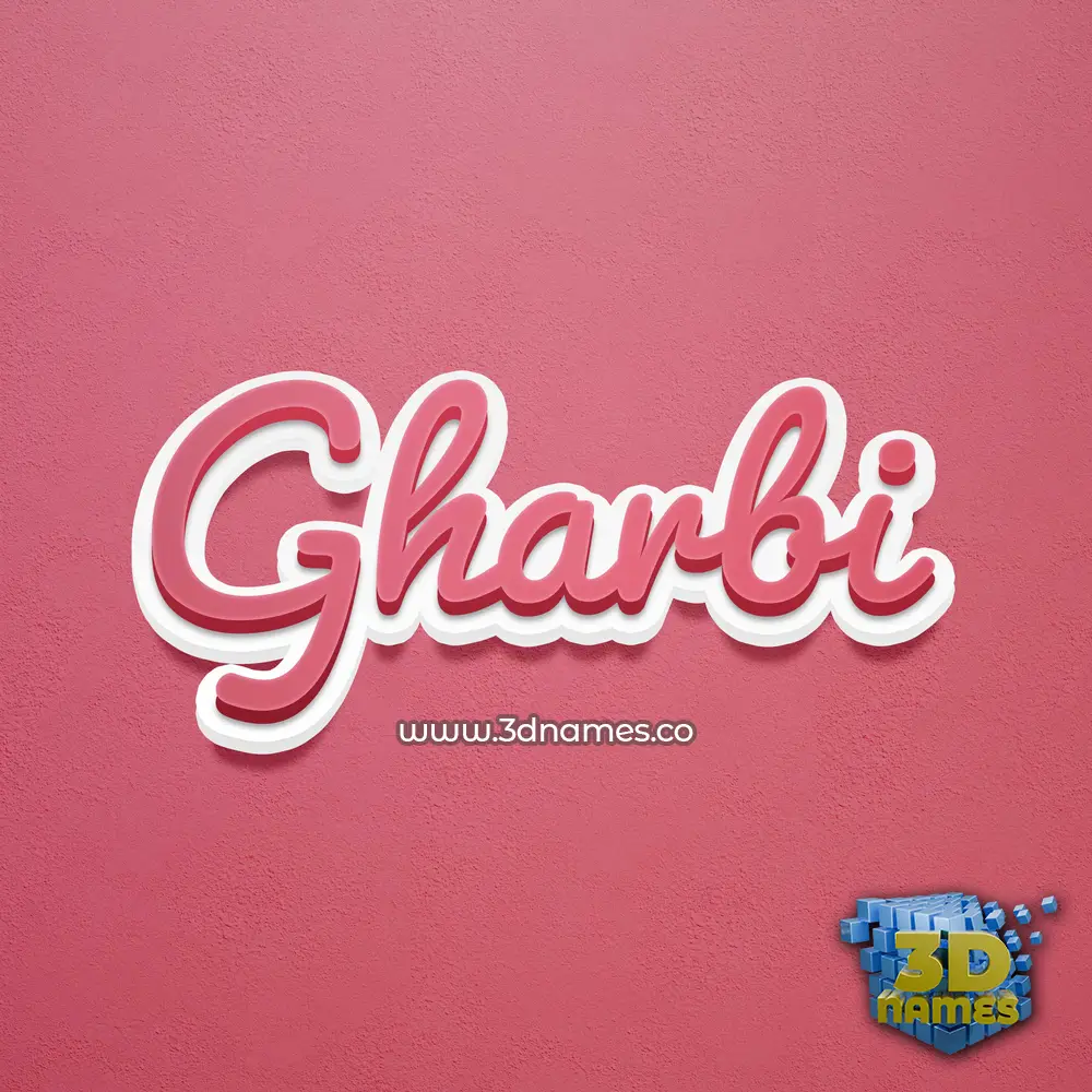 gharbi in Red Scribble style - 3D name wallpaper
