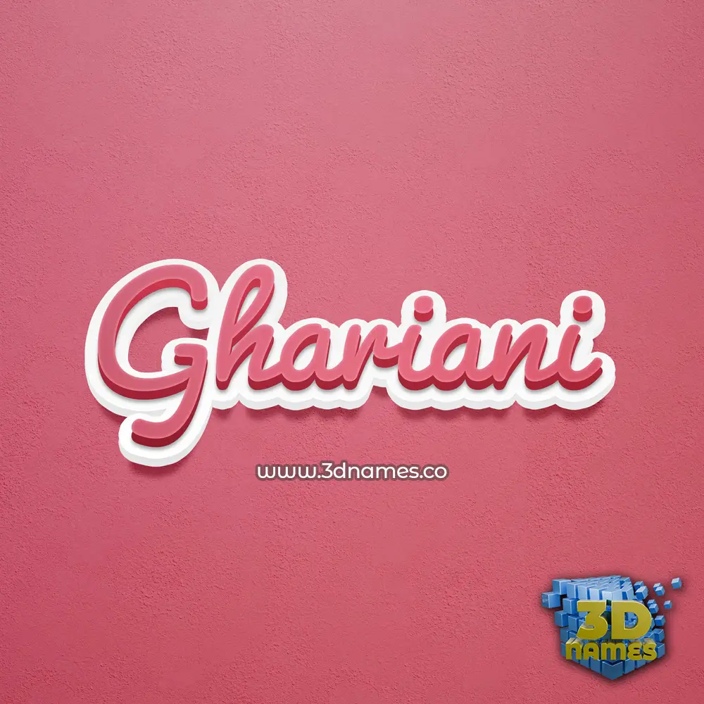 ghariani in Red Scribble style - 3D name wallpaper