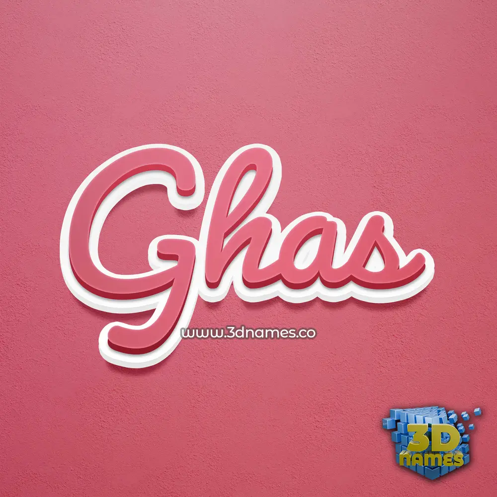 ghas in Red Scribble style - 3D name wallpaper