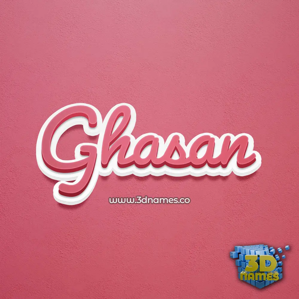 ghasan in Red Scribble style - 3D name wallpaper