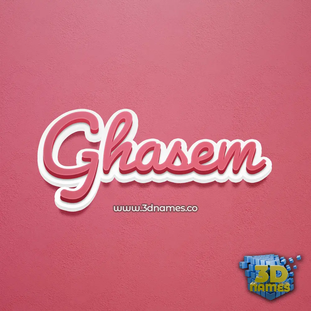 ghasem in Red Scribble style - 3D name wallpaper