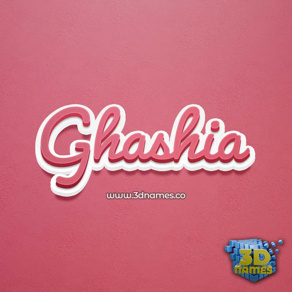 ghashia in Red Scribble style - 3D name wallpaper