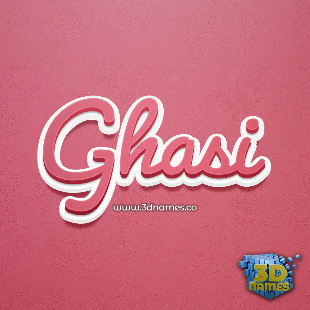 ghasi in Red Scribble style - 3D name wallpaper