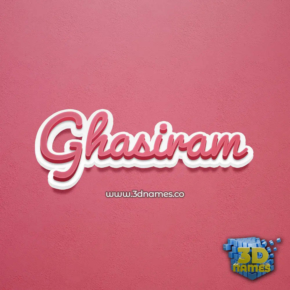 ghasiram in Red Scribble style - 3D name wallpaper
