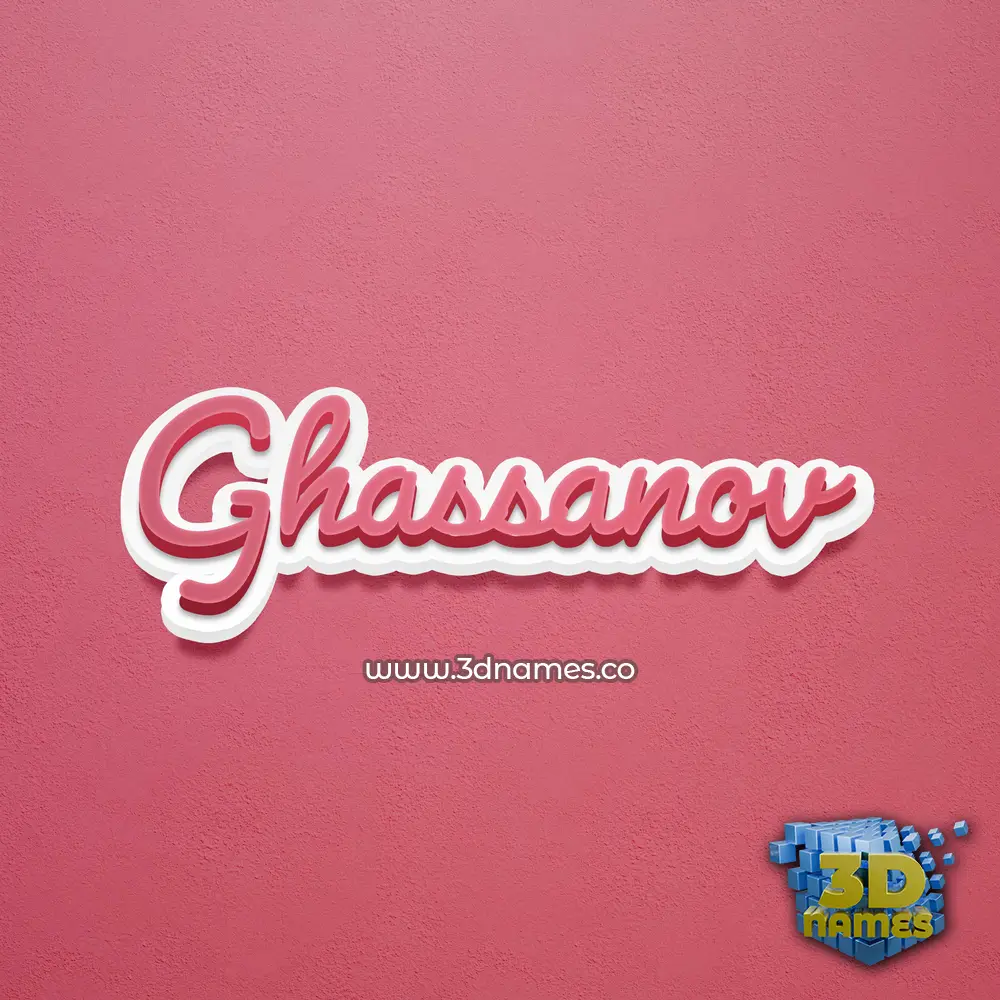 ghassanov in Red Scribble style - 3D name wallpaper