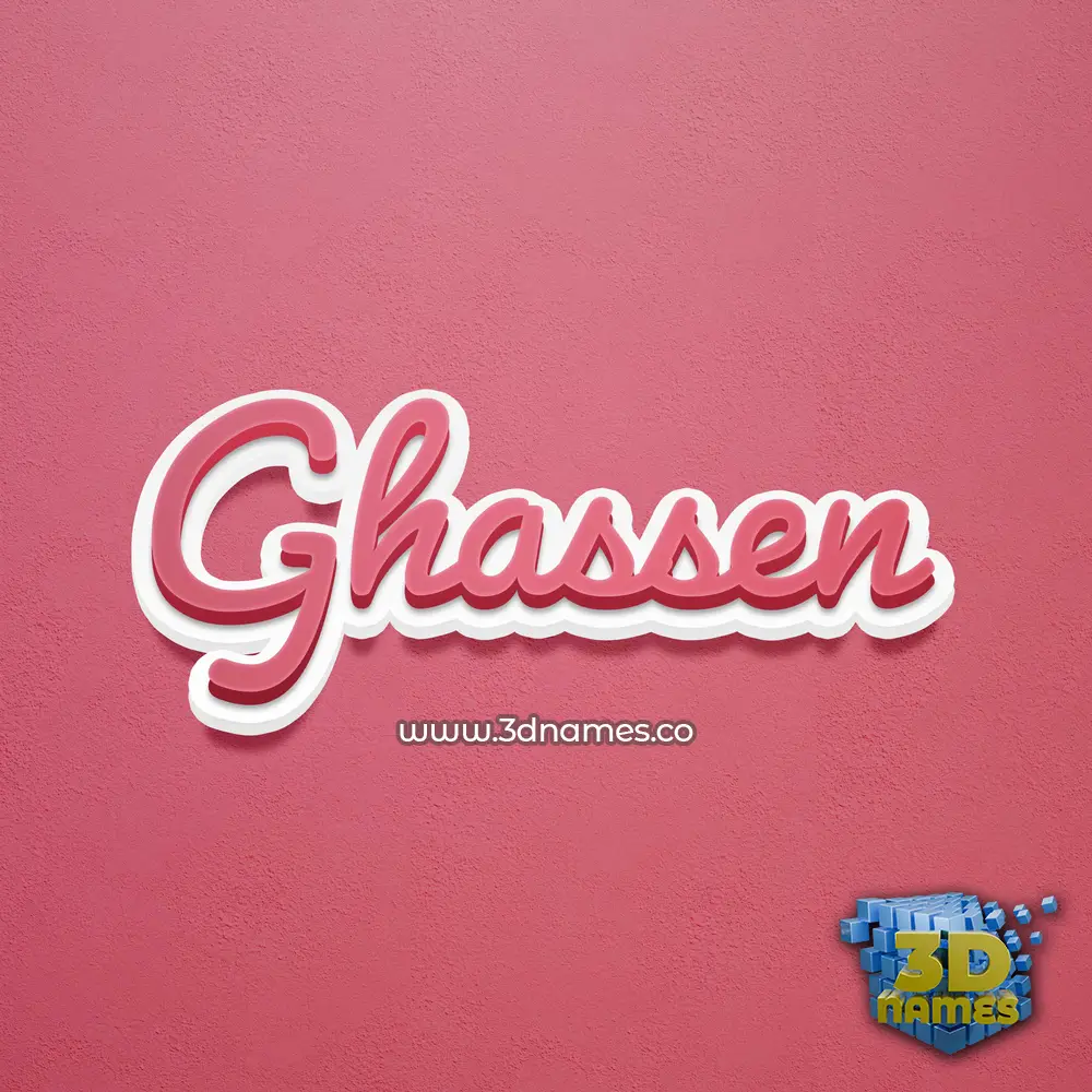 ghassen in Red Scribble style - 3D name wallpaper