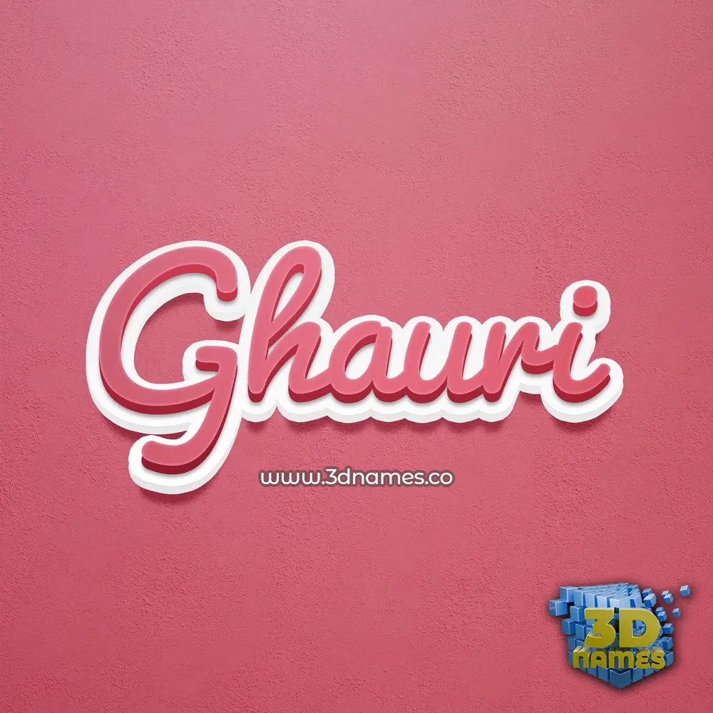 ghauri in Red Scribble style - 3D name wallpaper