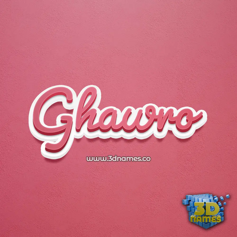 ghawro in Red Scribble style - 3D name wallpaper