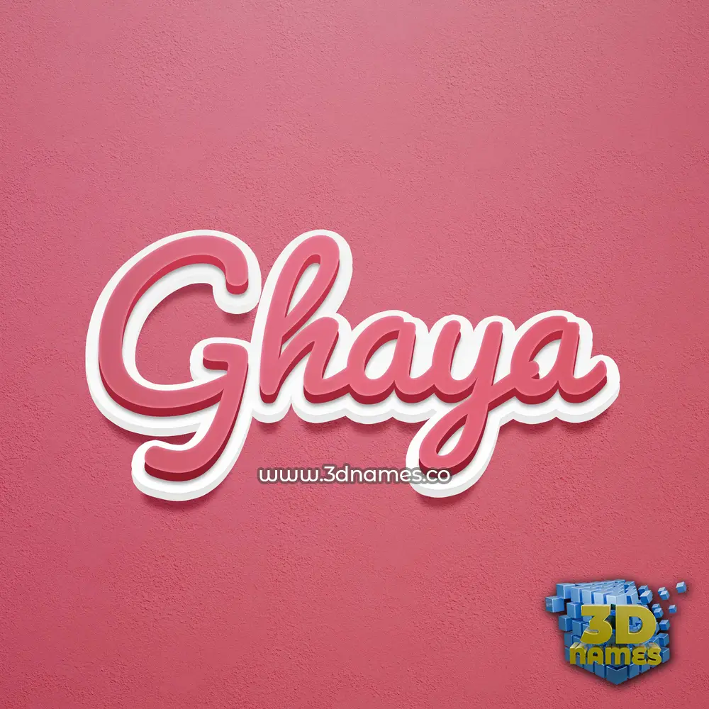 ghaya in Red Scribble style - 3D name wallpaper