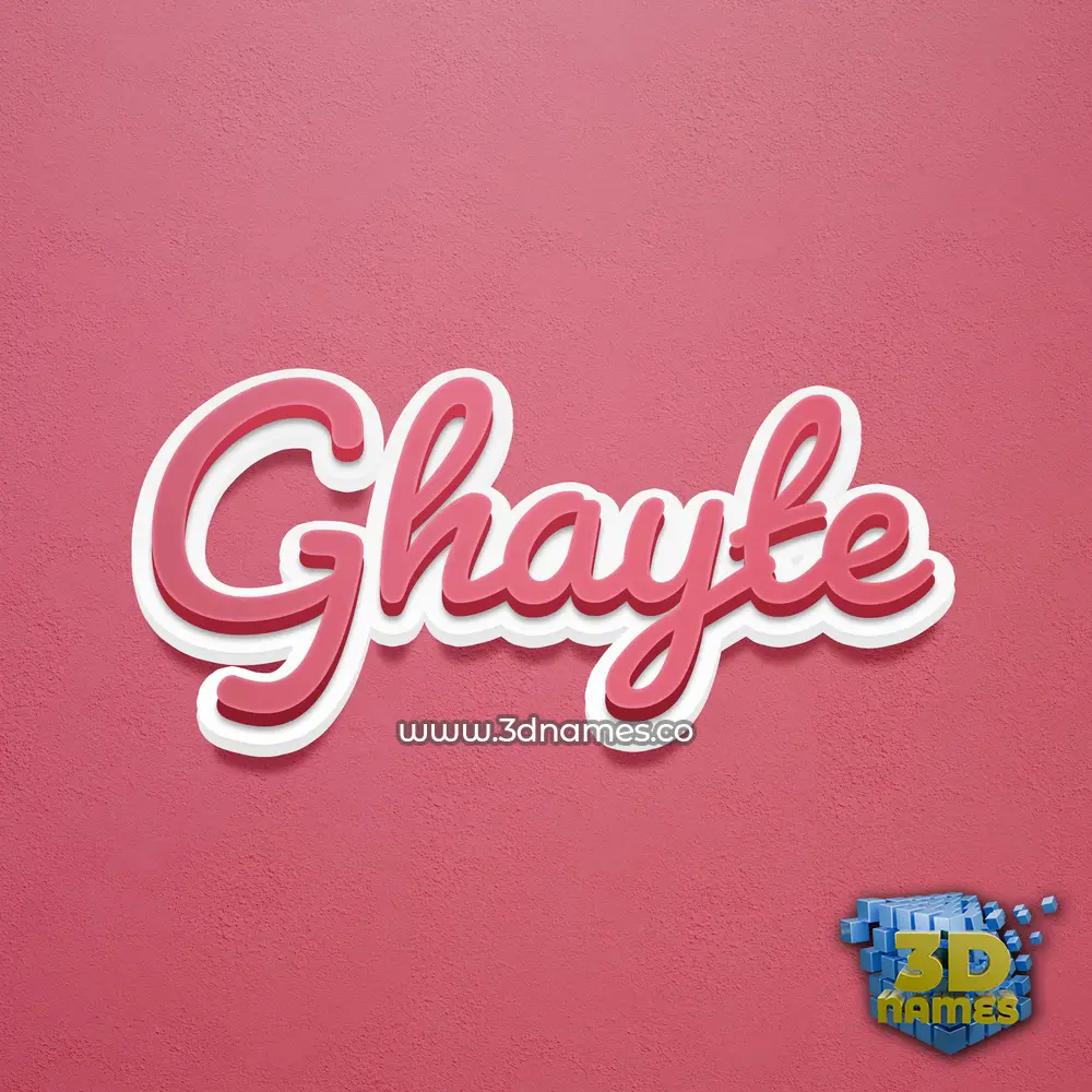 ghayte in Red Scribble style - 3D name wallpaper
