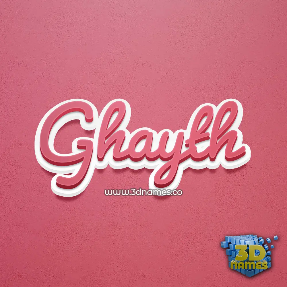 ghayth in Red Scribble style - 3D name wallpaper