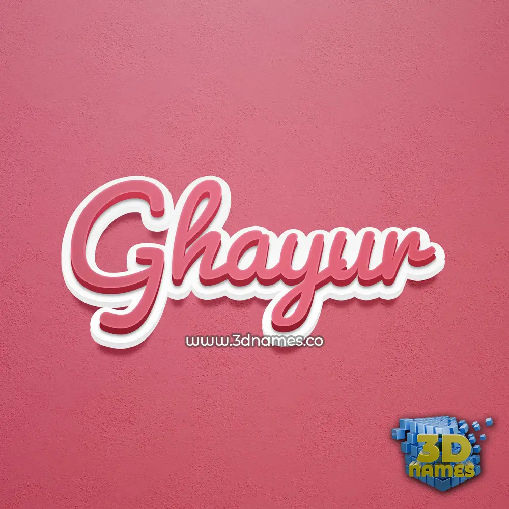 ghayur in Red Scribble style - 3D name wallpaper