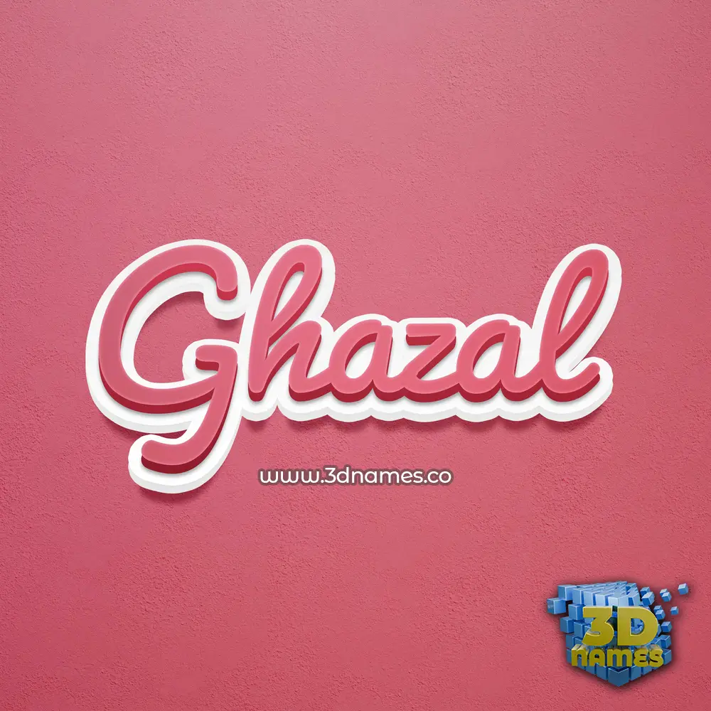 ghazal in Red Scribble style - 3D name wallpaper