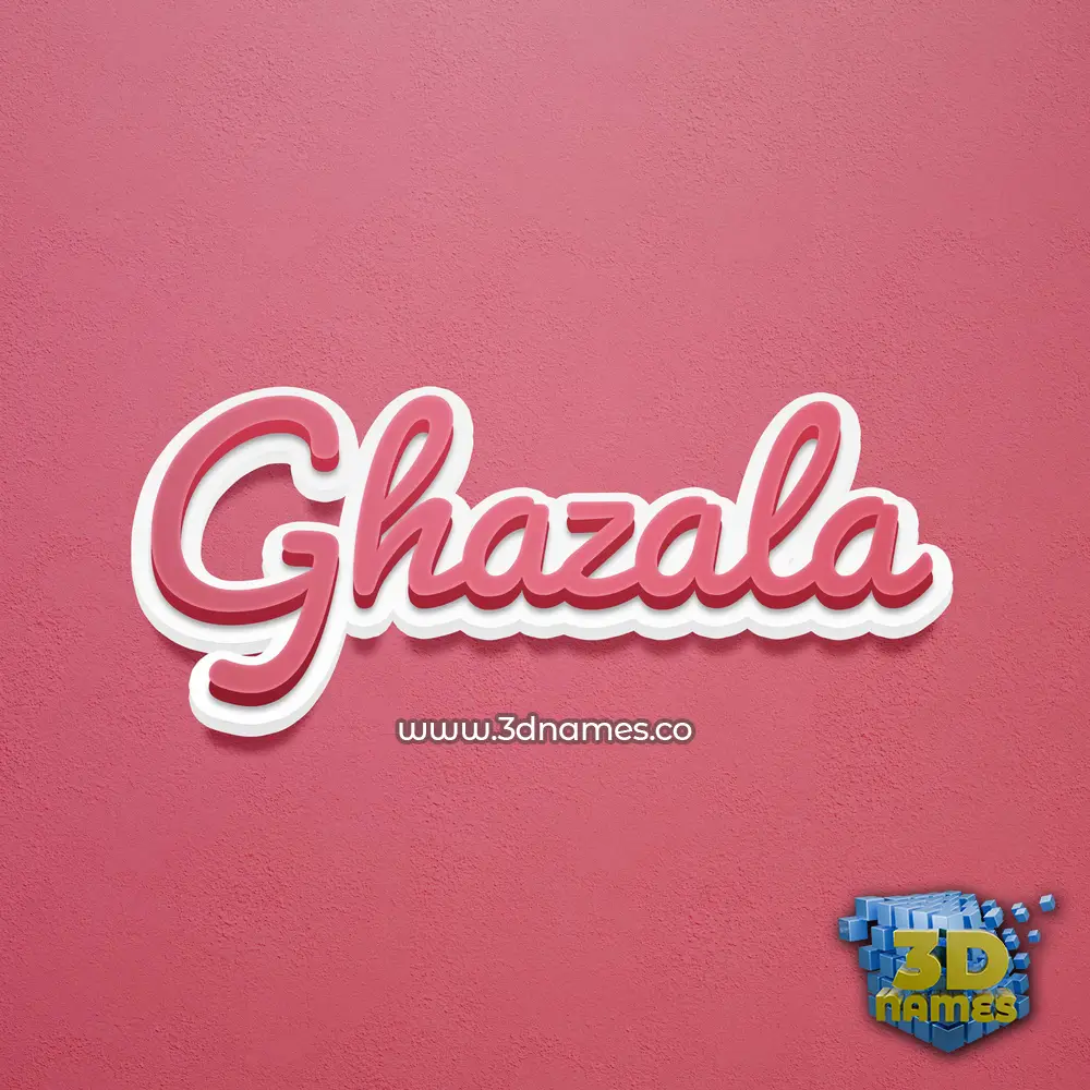 ghazala in Red Scribble style - 3D name wallpaper