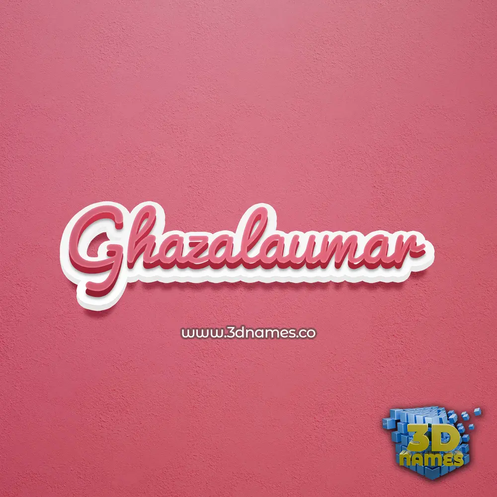 ghazalaumar in Red Scribble style - 3D name wallpaper