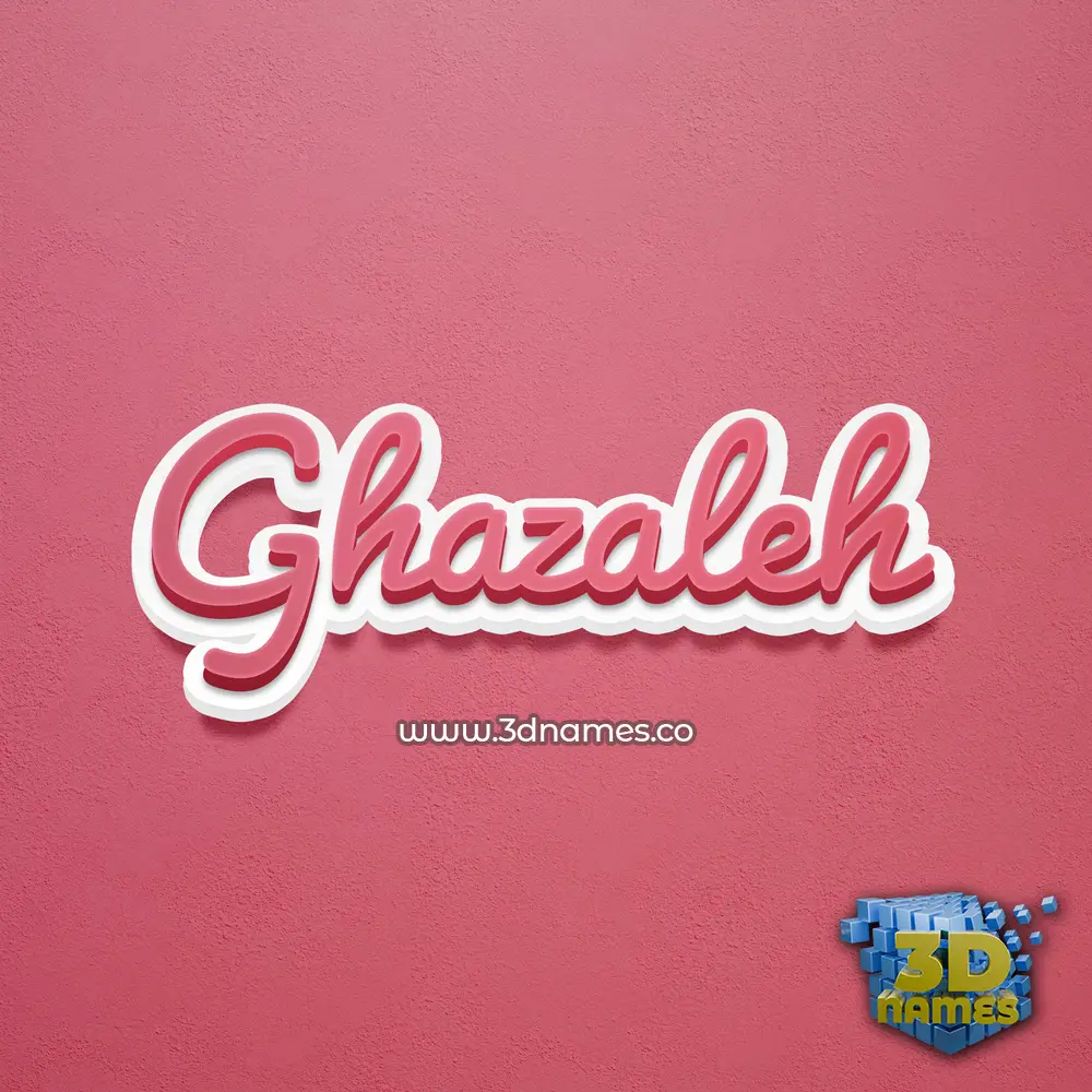 ghazaleh in Red Scribble style - 3D name wallpaper