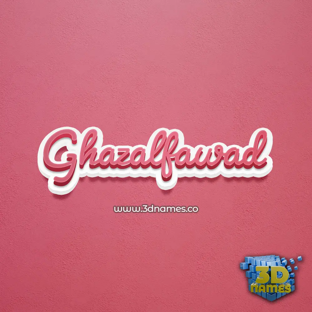 ghazalfawad in Red Scribble style - 3D name wallpaper