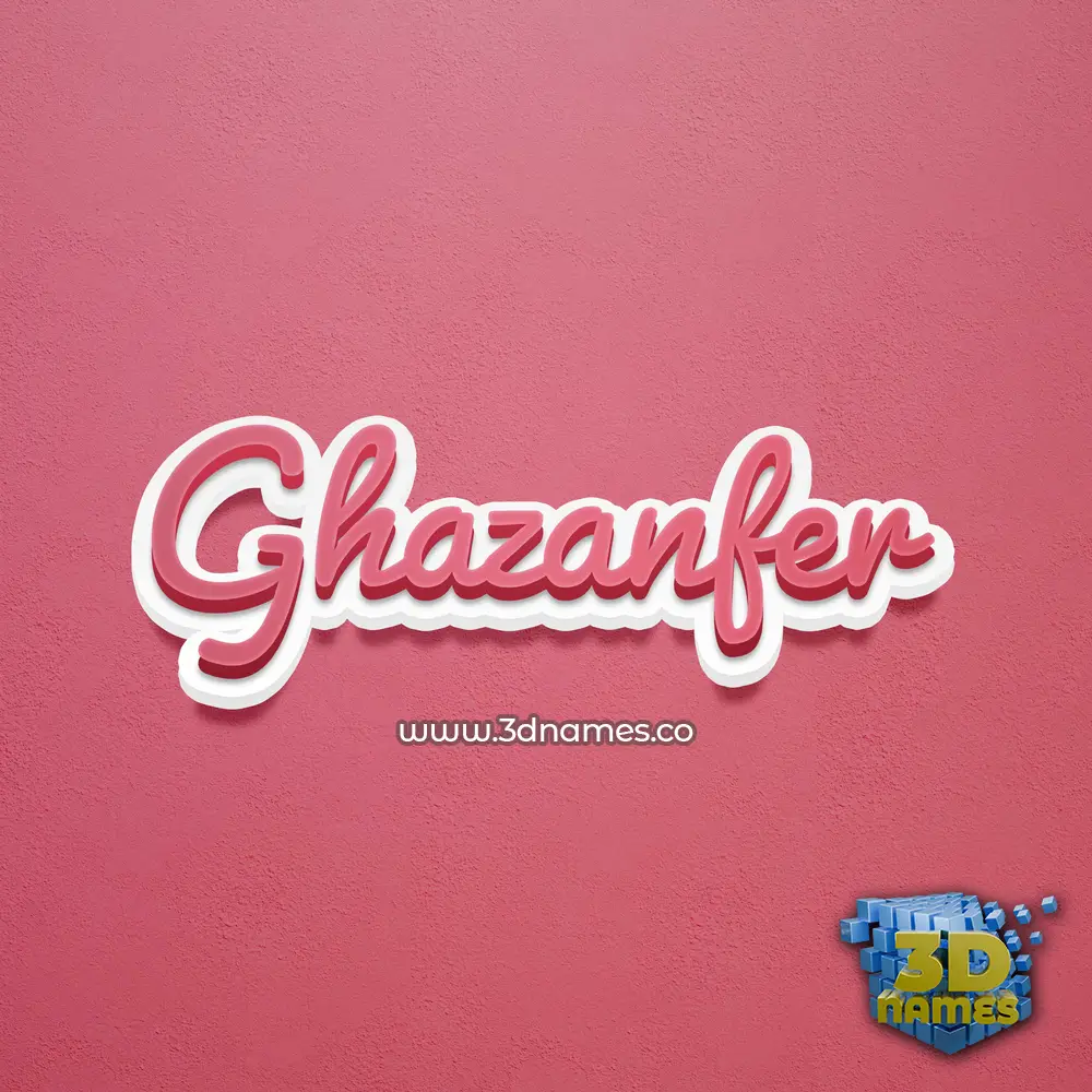 ghazanfer in Red Scribble style - 3D name wallpaper