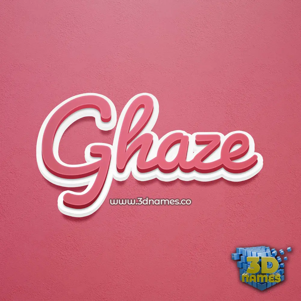 ghaze in Red Scribble style - 3D name wallpaper