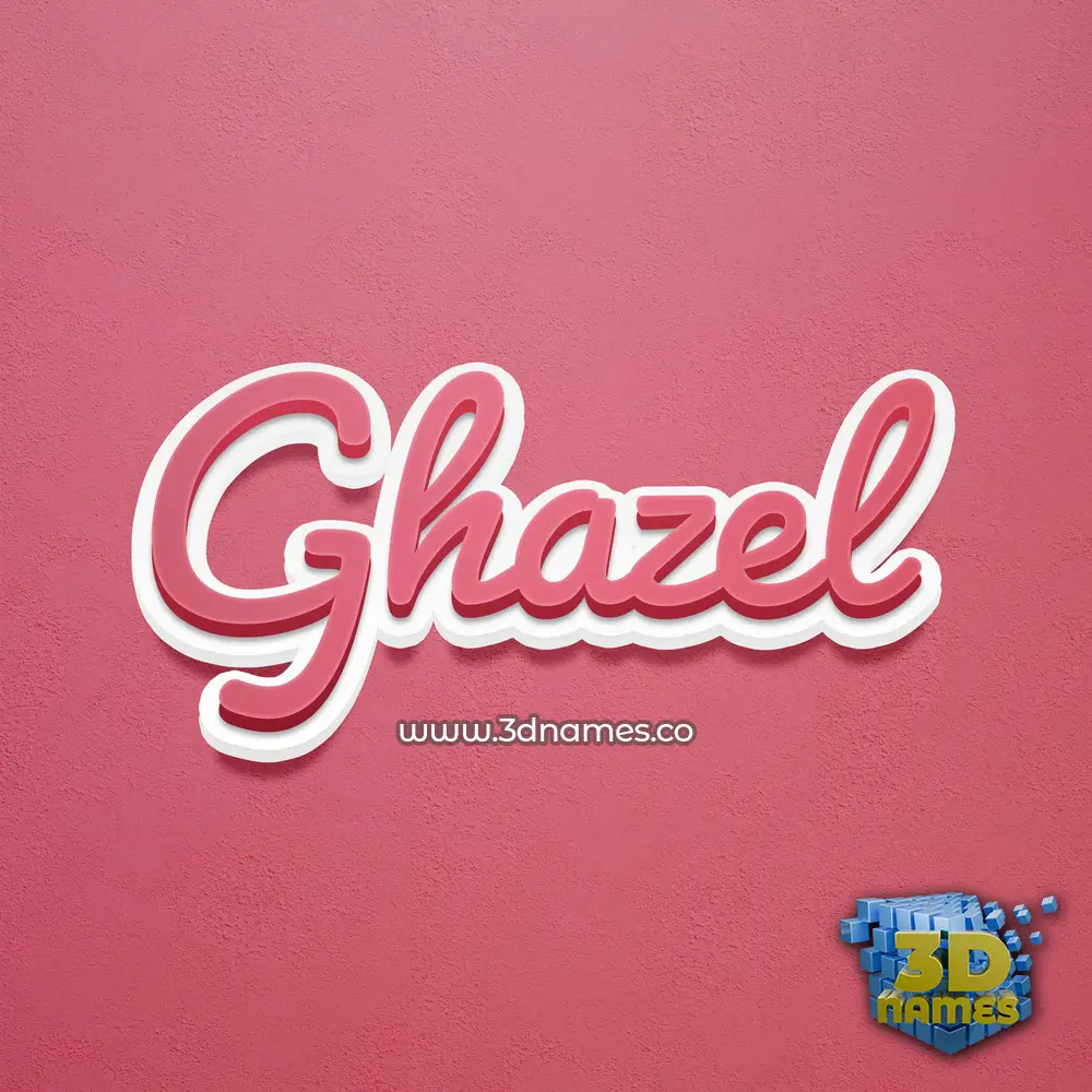ghazel in Red Scribble style - 3D name wallpaper