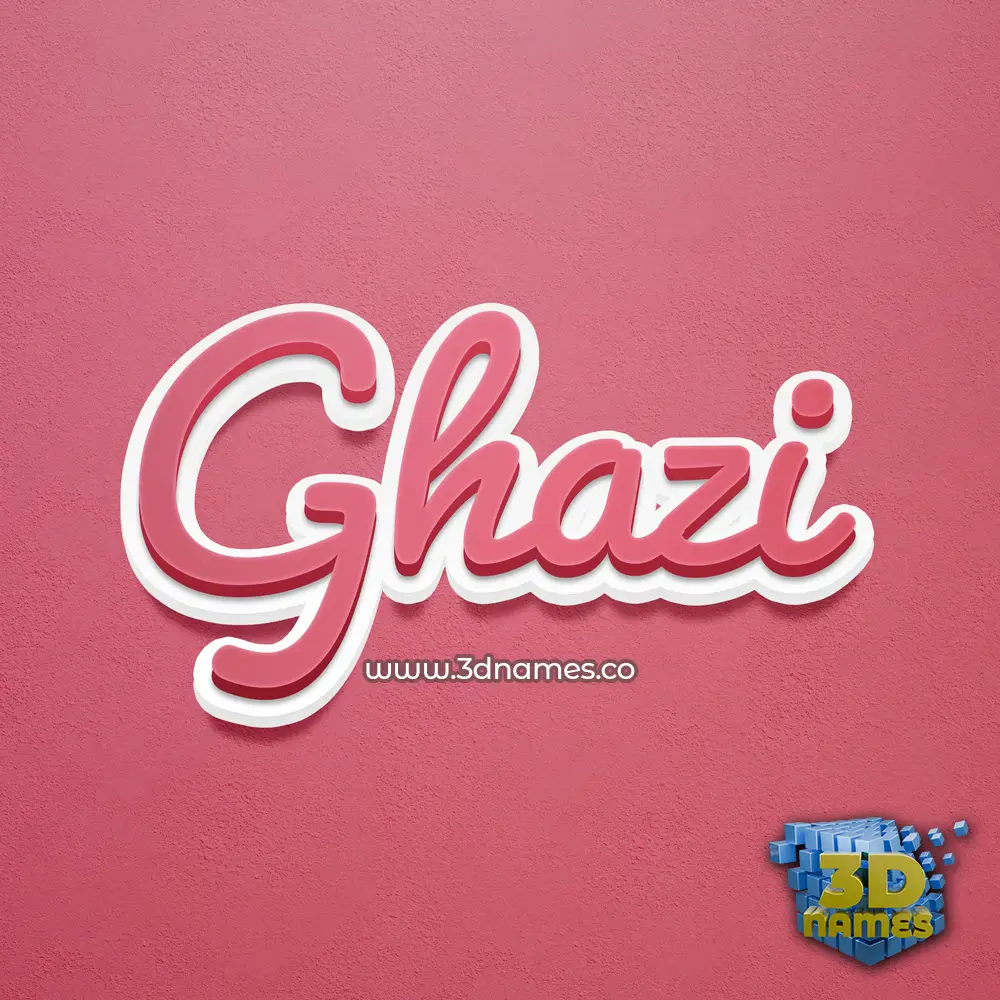 ghazi in Red Scribble style - 3D name wallpaper