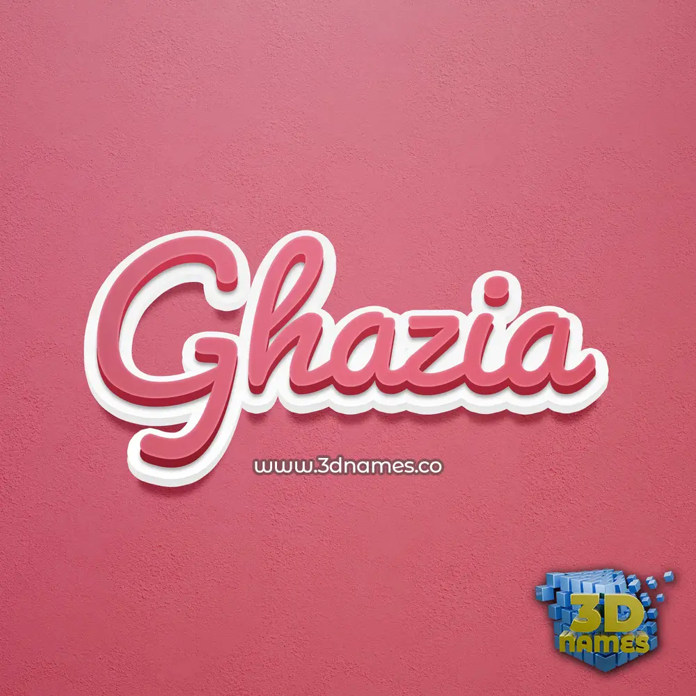 ghazia in Red Scribble style - 3D name wallpaper