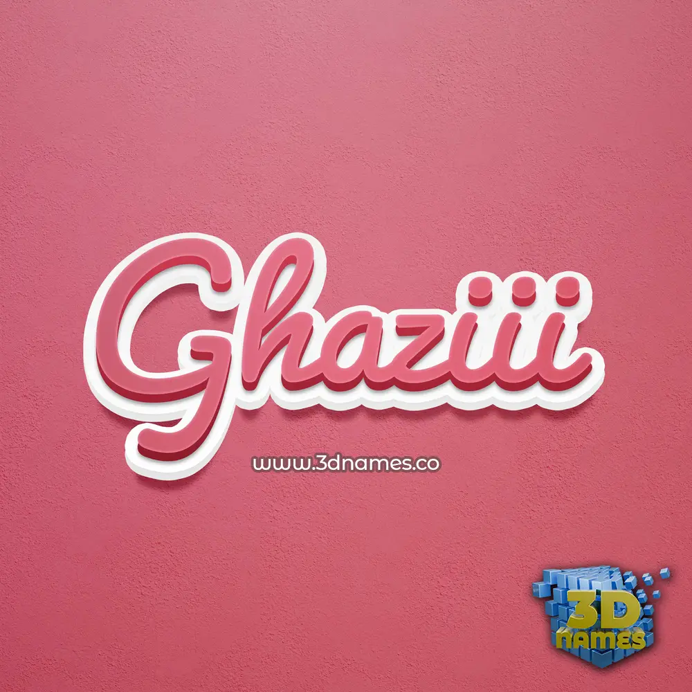 ghaziii in Red Scribble style - 3D name wallpaper