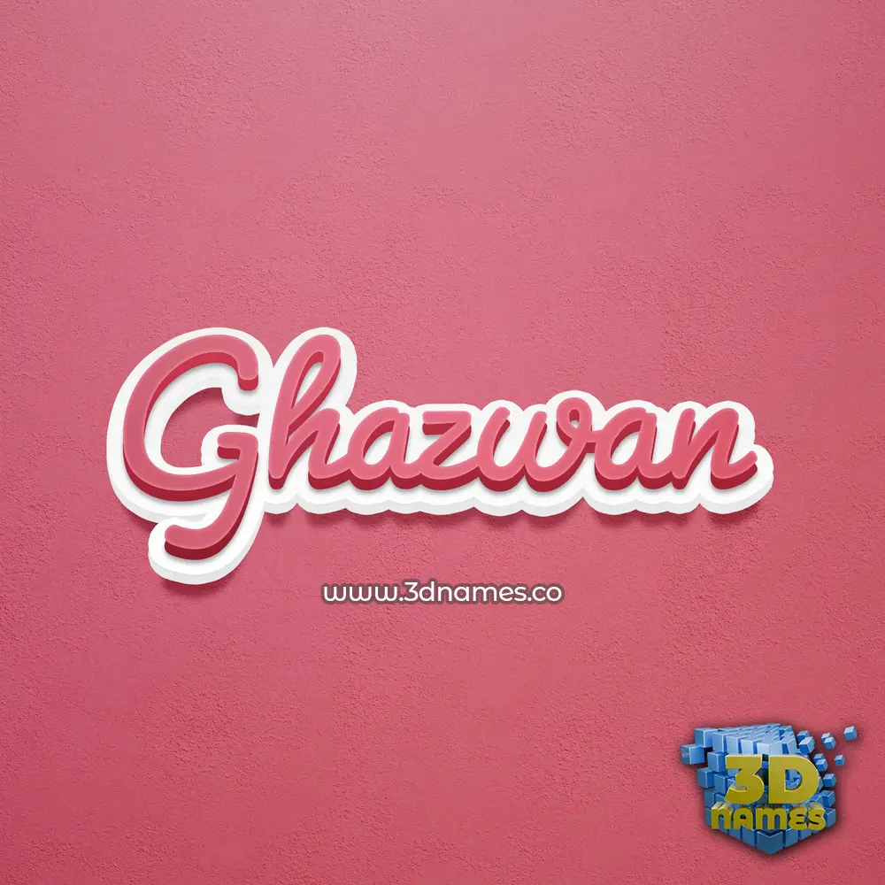ghazwan in Red Scribble style - 3D name wallpaper