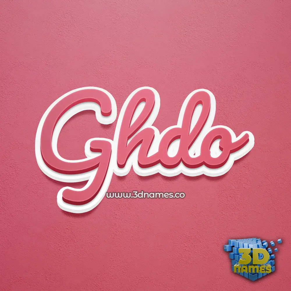 ghdo in Red Scribble style - 3D name wallpaper