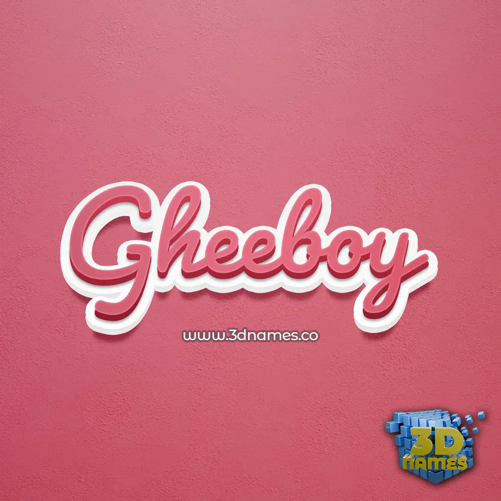 gheeboy in Red Scribble style - 3D name wallpaper