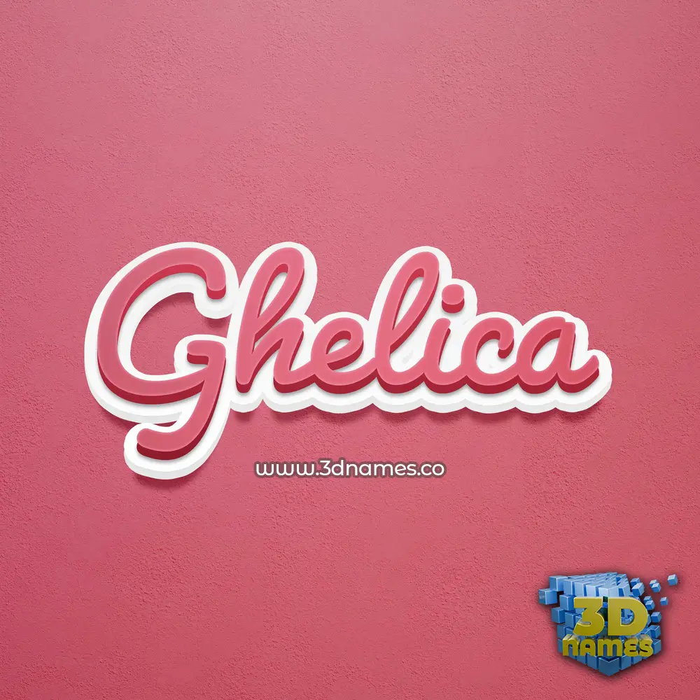ghelica in Red Scribble style - 3D name wallpaper