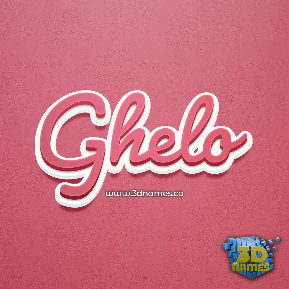 ghelo in Red Scribble style - 3D name wallpaper