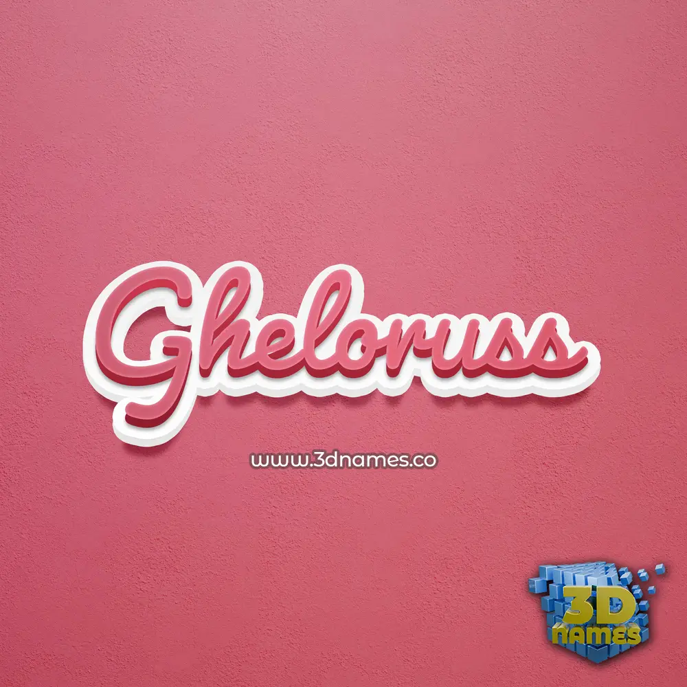 gheloruss in Red Scribble style - 3D name wallpaper