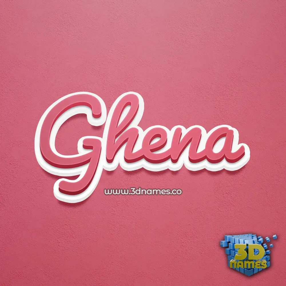 ghena in Red Scribble style - 3D name wallpaper