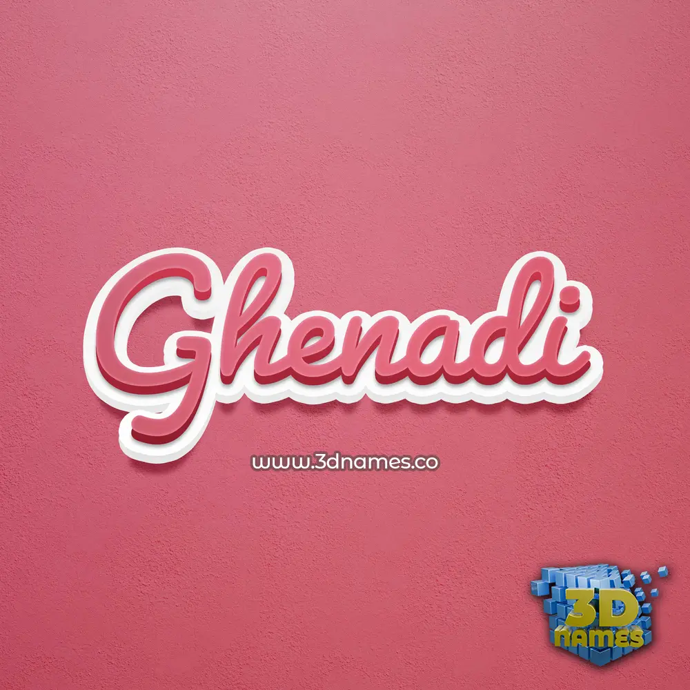 ghenadi in Red Scribble style - 3D name wallpaper