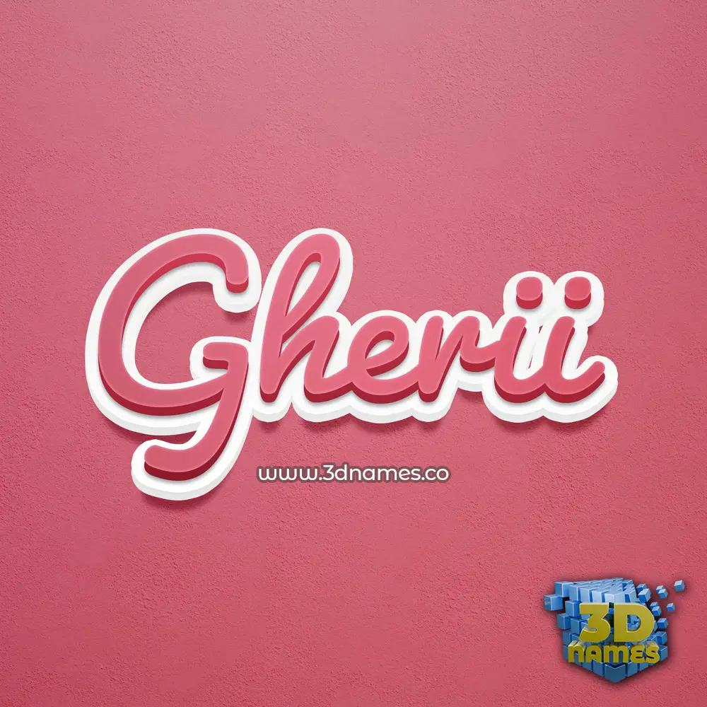 gherii in Red Scribble style - 3D name wallpaper