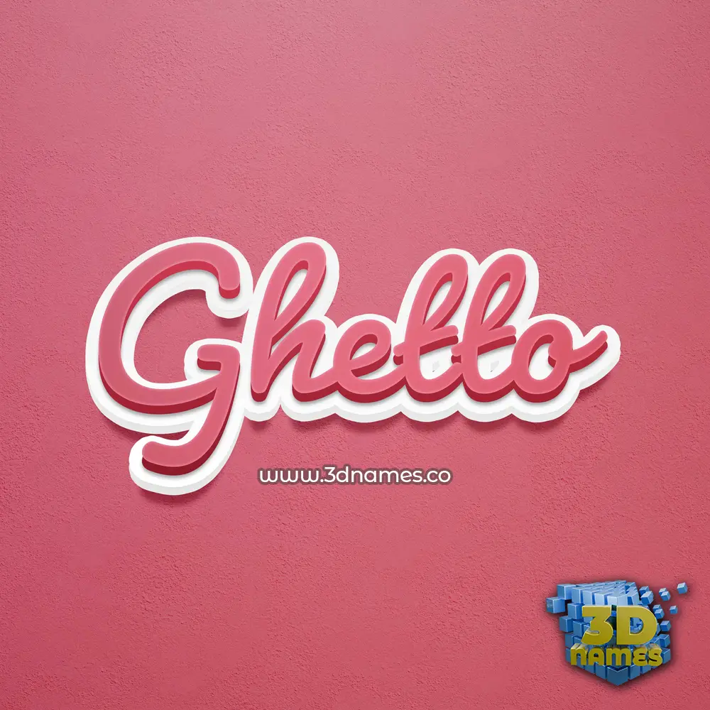 ghetto in Red Scribble style - 3D name wallpaper