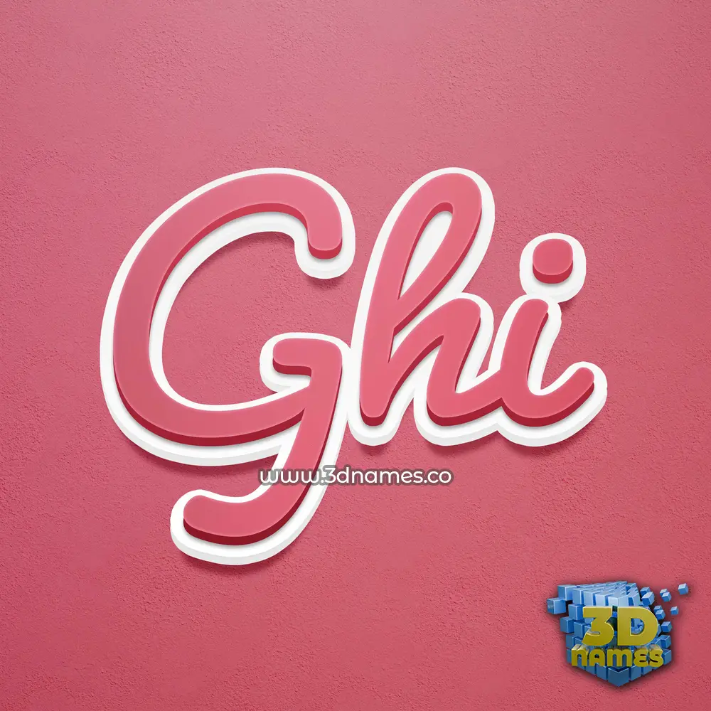ghi in Red Scribble style - 3D name wallpaper