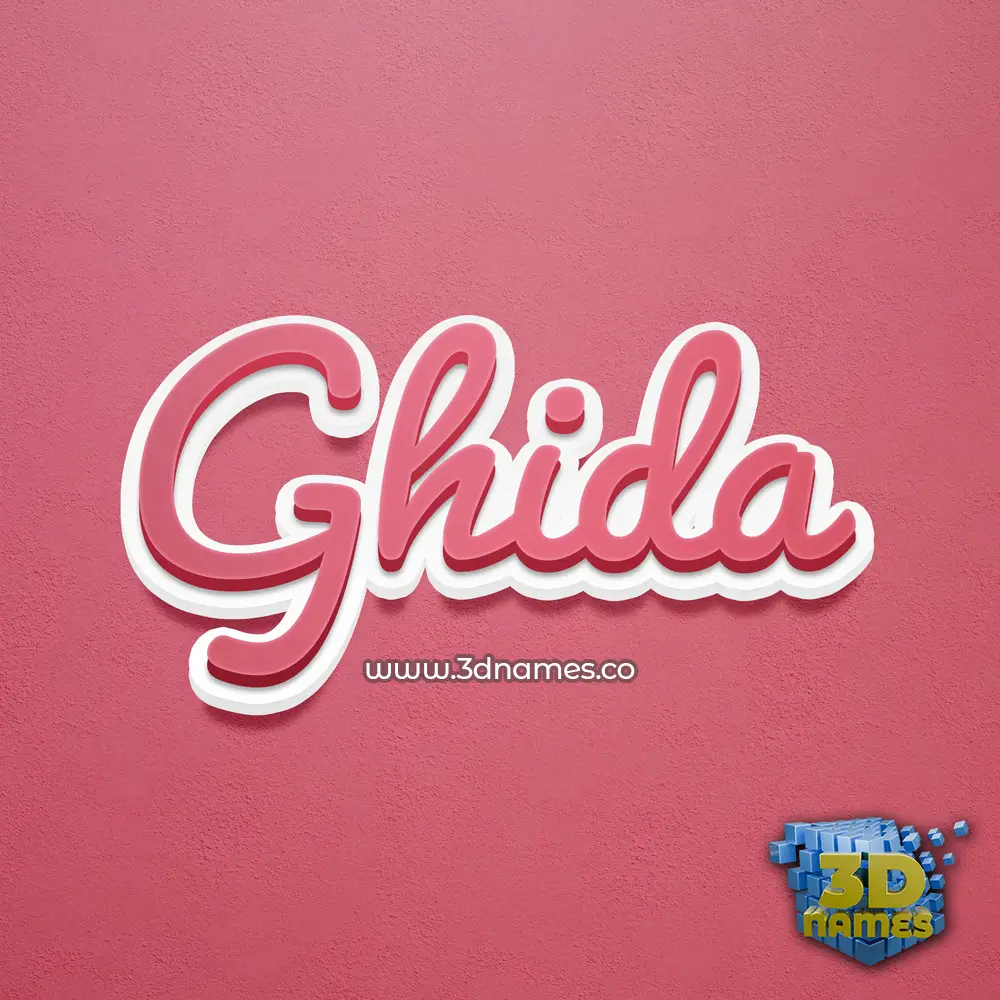 ghida in Red Scribble style - 3D name wallpaper