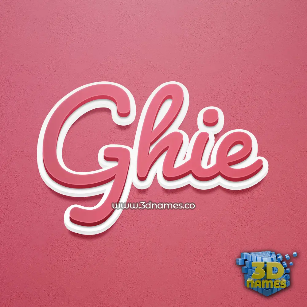 ghie in Red Scribble style - 3D name wallpaper