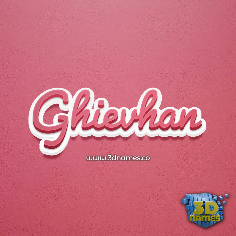ghievhan in Red Scribble style - 3D name wallpaper
