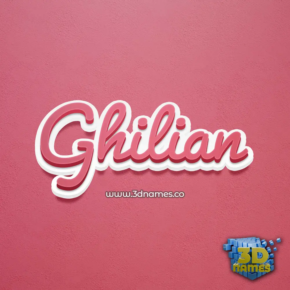 ghilian in Red Scribble style - 3D name wallpaper