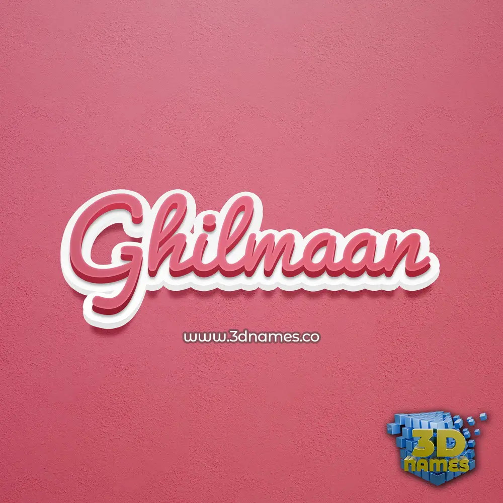 ghilmaan in Red Scribble style - 3D name wallpaper