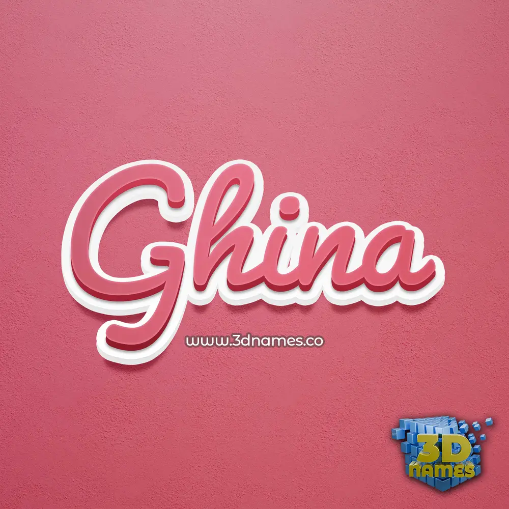 ghina in Red Scribble style - 3D name wallpaper